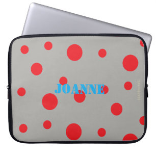 HAMbyWG - Red Polka Dots with Any Background Colou Laptop Sleeve