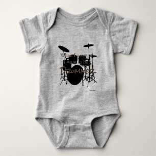 HAMbyWG - Romper, T-shirt, Snap T -  Drum Theme Baby Bodysuit