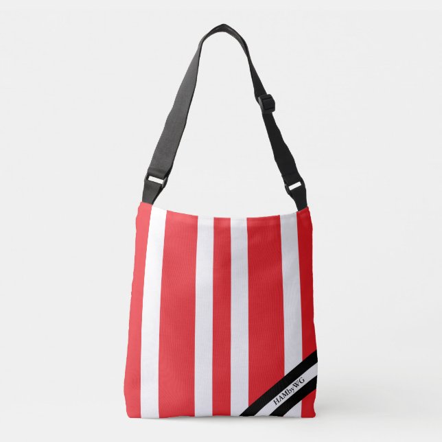 HAMbyWG - Sac à épaule en toile - Rouge et blanc (Devant)