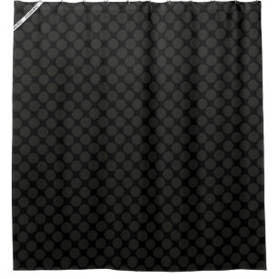 HAMbyWG - Shower Curtain - Black Polka Dots
