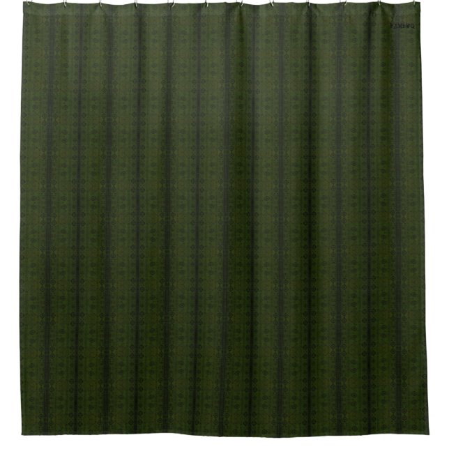 HAMbyWG - Shower Curtain - India Ink Olive (Front)