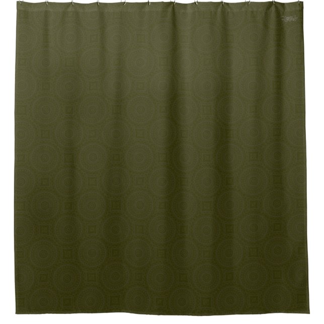 HAMbyWG - Shower Curtain - Olive Green Mandala (Front)