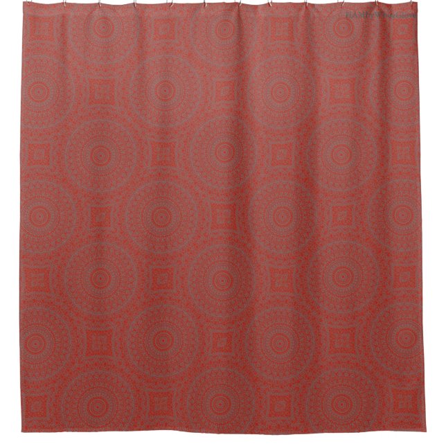 HAMbyWG - Shower Curtain - Red Boho (Front)
