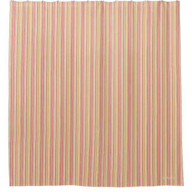 HAMbyWG - Shower Curtain - Rose Beige Bar Stripe (Front)