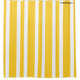 HAMbyWG - Shower Curtain - Yellow & White Stripe