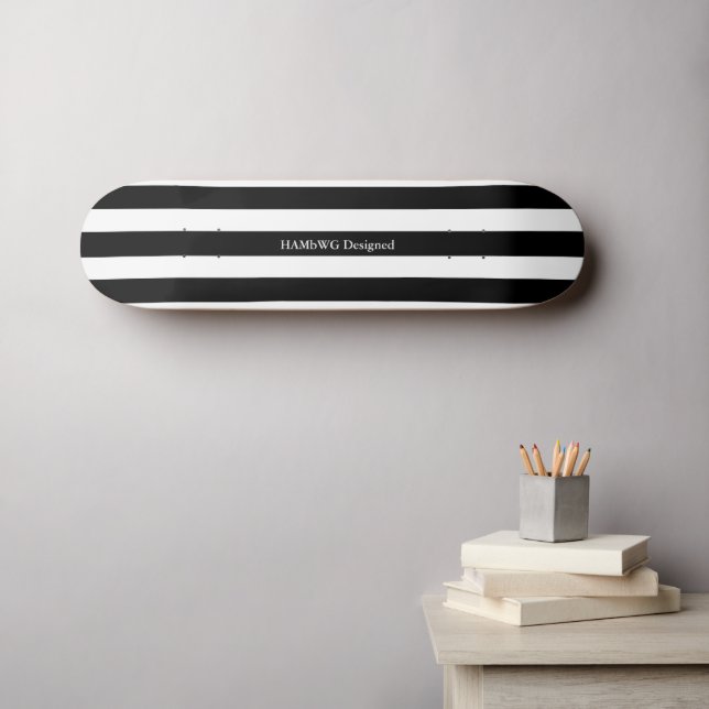 HAMbyWG - Skateboard - Black White Wide Stripe (Wall Art (Horz))