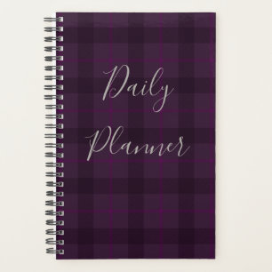 HAMbyWG - Small Daily Planner - Dark Plum Plaid