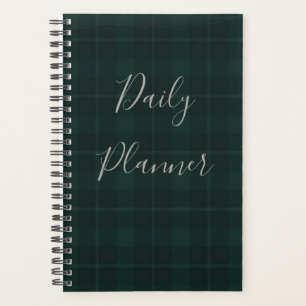 HAMbyWG - Small Daily Planner - Dark Teal Plaid