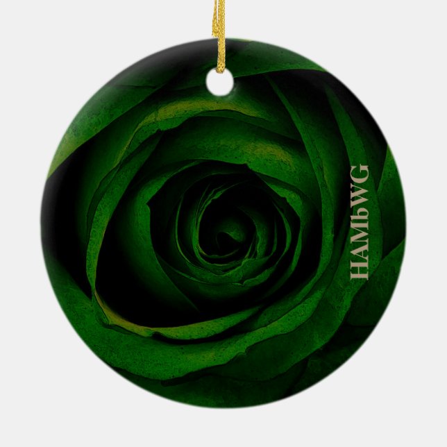 HAMbyWG Square Ornament - Green Rose (Back)