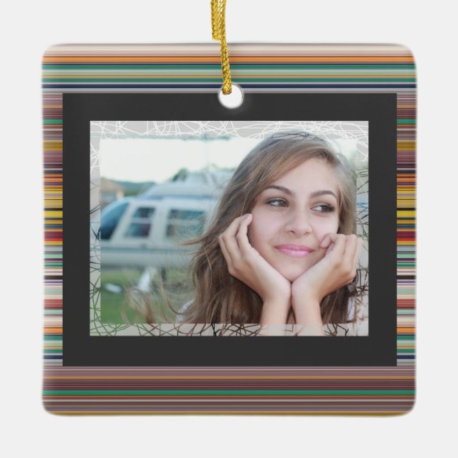 HAMbyWG Square Ornament - Lines of Colour (Front)