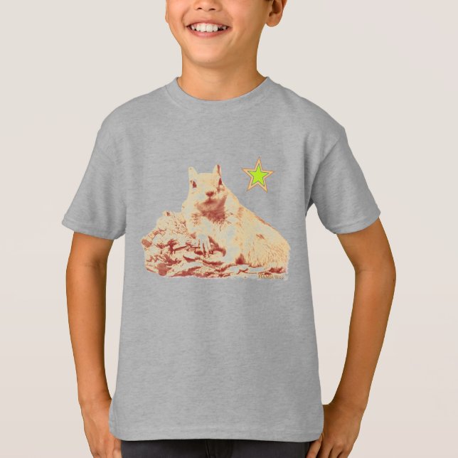 HAMbyWG - T-Shirts - Faded Squirrel Lime Star (Front)