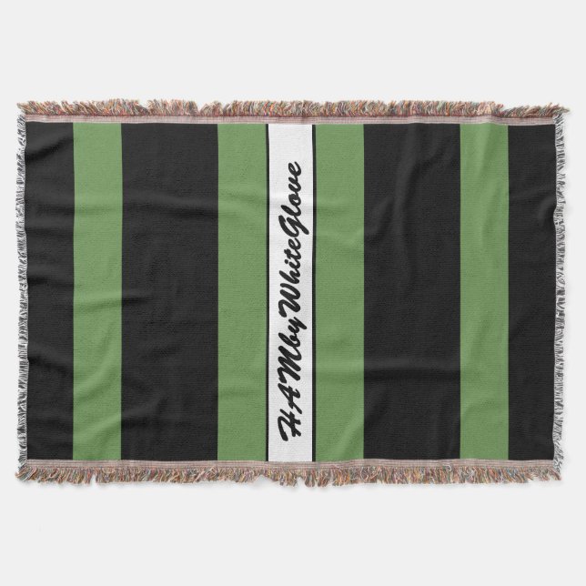HAMbyWG - Throw Blanket Black & Sage (Front)