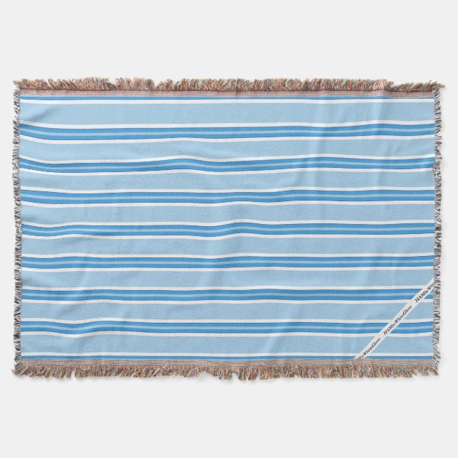 HAMbyWG - Throw Blanket - Blue & White Stripes (Front)