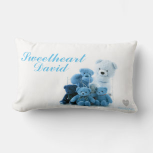 HAMbyWG - Throw Pillow - Blue Teddy Bears