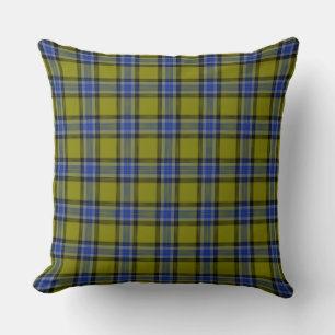 HAMbyWG - Throw Pillow - Green Electric Blue Plaid