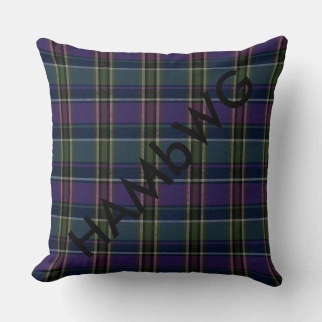 HAMbyWG - Throw Pillow - Purple Green Plaid (Front)