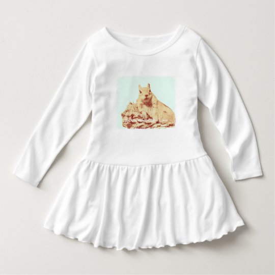 HAMbyWG - Toddler Ruffle Dress - Squirrel Mint BG