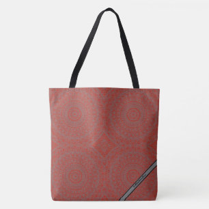 HAMbyWG - Tote Bags - Boho Ink Red & Grey