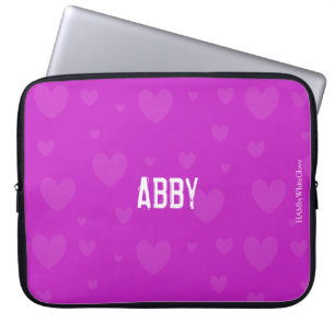 HAMbyWG - Two Toned Hearts in any colour backgroun Laptop Sleeve