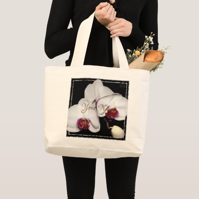 HAMbyWG - White Orchids Large Tote Bag (Front (Product))