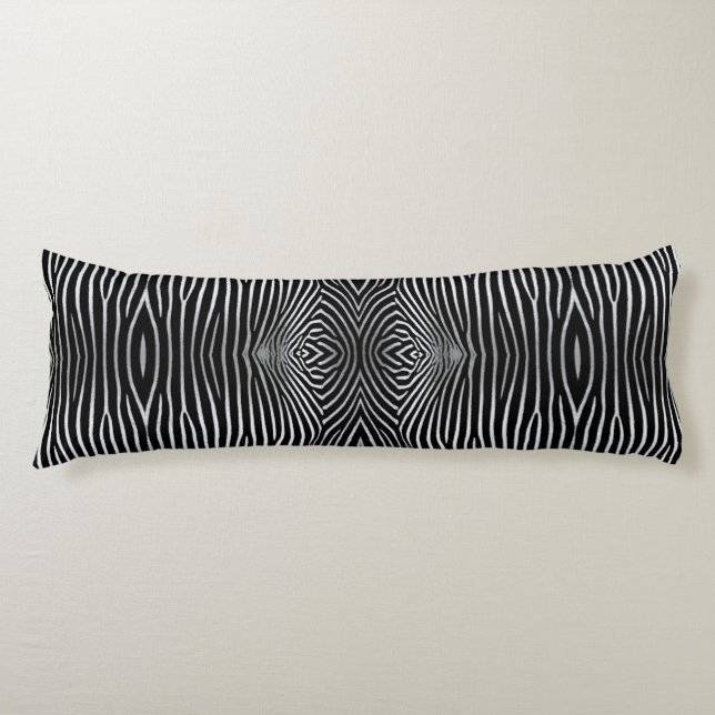 HAMbyWG  Zebra inspired black & white animal print Body Pillow (Front)