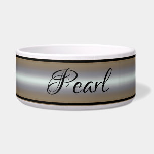 HAMbyWhiteGlove - Dog food Bowl  - Pearl