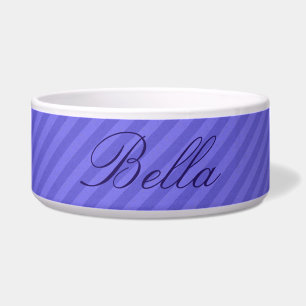 HAMbyWhiteGlove - Dog food Bowl - Purple Diagonal