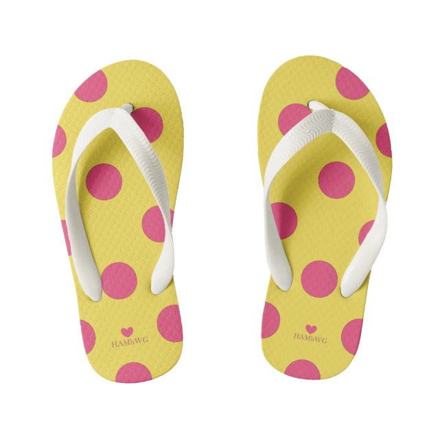 HAMbyWhiteGlove - Flip - Flops - Pink Polka Dots Kid's Flip Flops (Footbed)