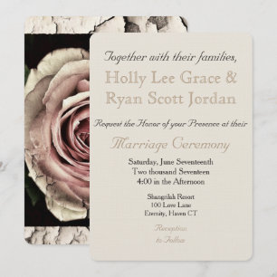 HAMbyWhiteGlove- Invitation/Envelope Vintage Rose Invitation