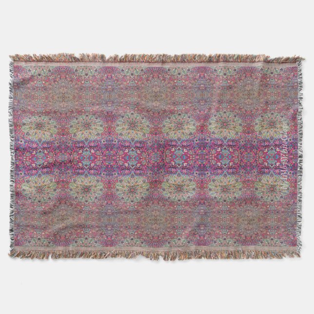 HAMbyWhiteGlove - Throw Blanket - Pink Persian (Front)
