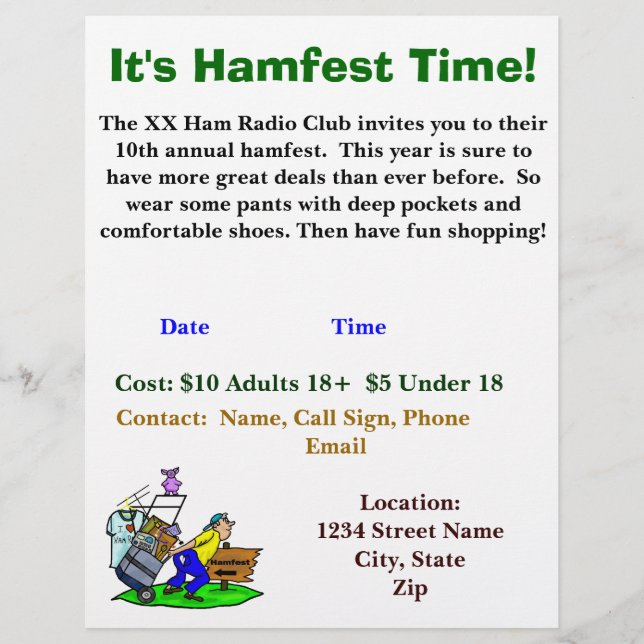 Hamfest Flyers 2-sided to Customize As You Need (Front)