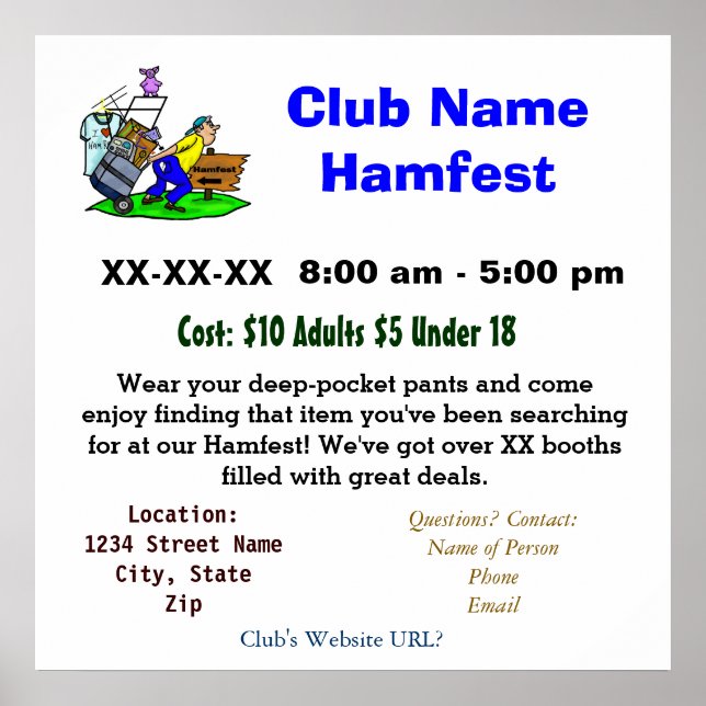 Hamfest Promotional Poster   Customize It! (Front)
