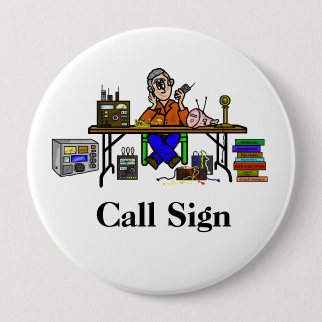 Hamfest Seller Ham Radio Button Customize It! (Front)