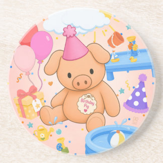 Hamhock's Pink Splashtastic! Storybook Coaster