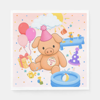 Hamhock's Pink Splashtastic! Storybook Napkins