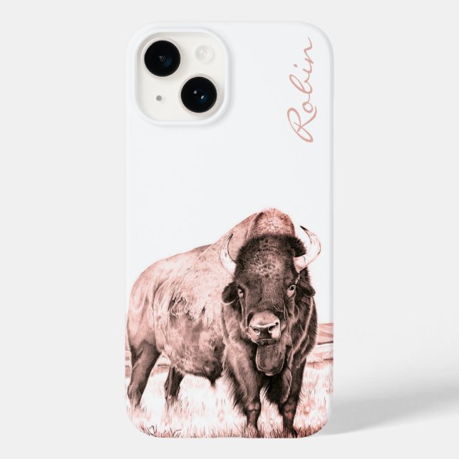 Hamilton ~ American Bison (salmon) Case-Mate iPhone Case (Back)