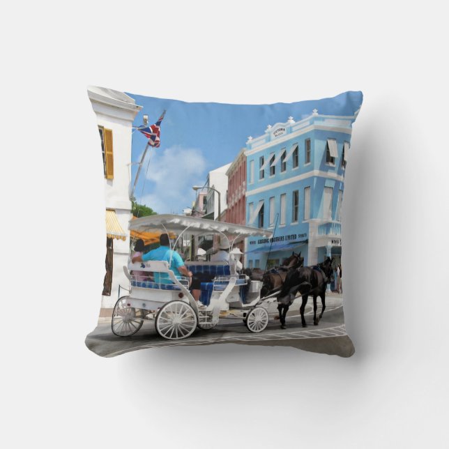 Hamilton Bermuda Carriage Ride Throw Pillow (Front)