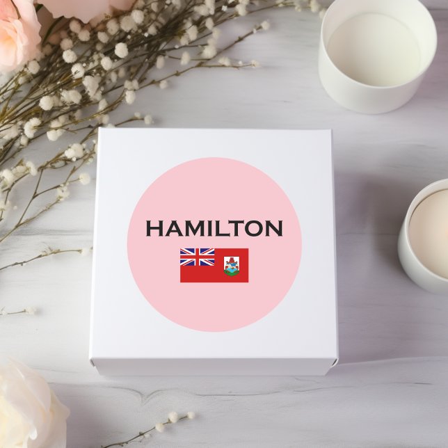 Hamilton Bermuda Country Flag Light-Colour Classic Round Sticker (Creator Uploaded)