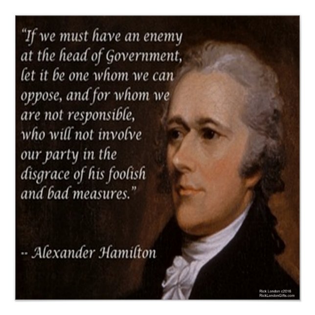 Hamilton "Chef de l'ennemi" Affiche de citation (Devant)