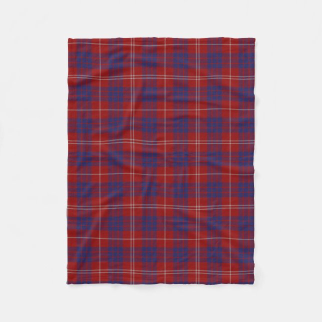 Hamilton Clan Tartan Plaid Fleece Blanket (Front)