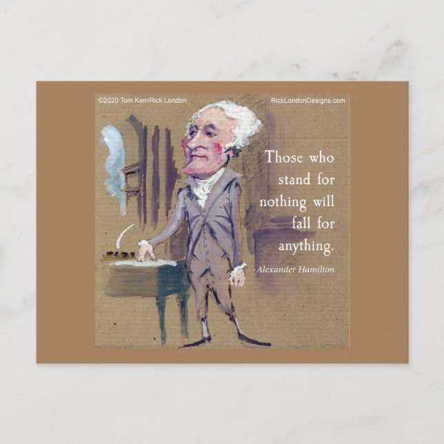 Hamilton "Fall 4 Anything" Graphic Quote Postcard (Front)