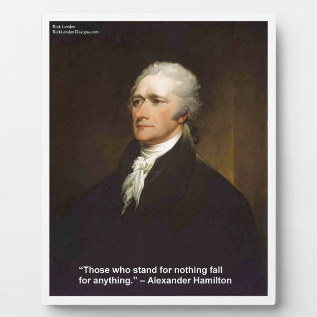 Hamilton Fall For Anything Quote Gift Plaque (Front)