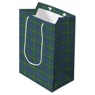 Hamilton Green Scottish Tartan Medium Gift Bag