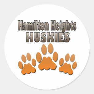 Hamilton Heights Huskie Paws Classic Round Sticker