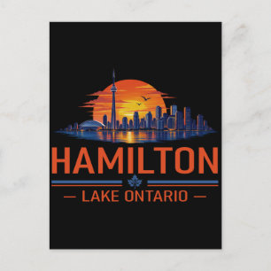 Hamilton Lake Ontario Sunset Skyline Art Postcard