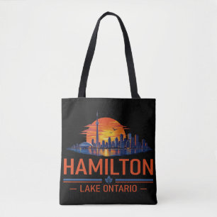 Hamilton Lake Ontario Sunset Skyline Art Tote Bag