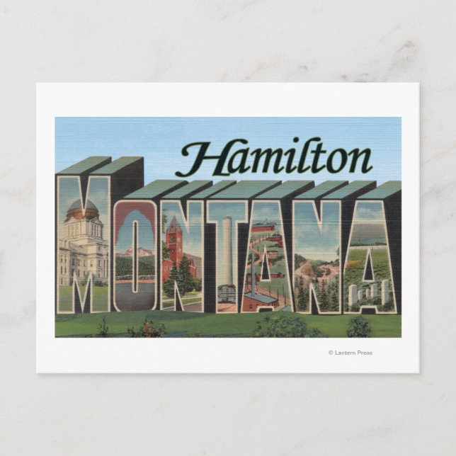 Hamilton, Montana - Large Letter Scenes Postcard (Front)