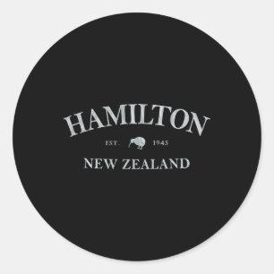 Hamilton New Zealand Hamilton Nz Graphic Print  Classic Round Sticker