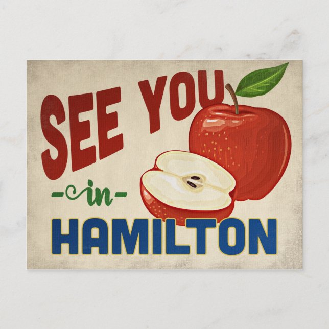 Hamilton Ohio Apple - Vintage Travel Postcard (Front)