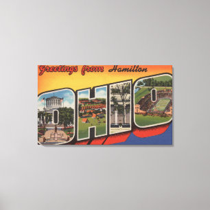 Hamilton, Ohio - Large Letter Scenes Canvas Print